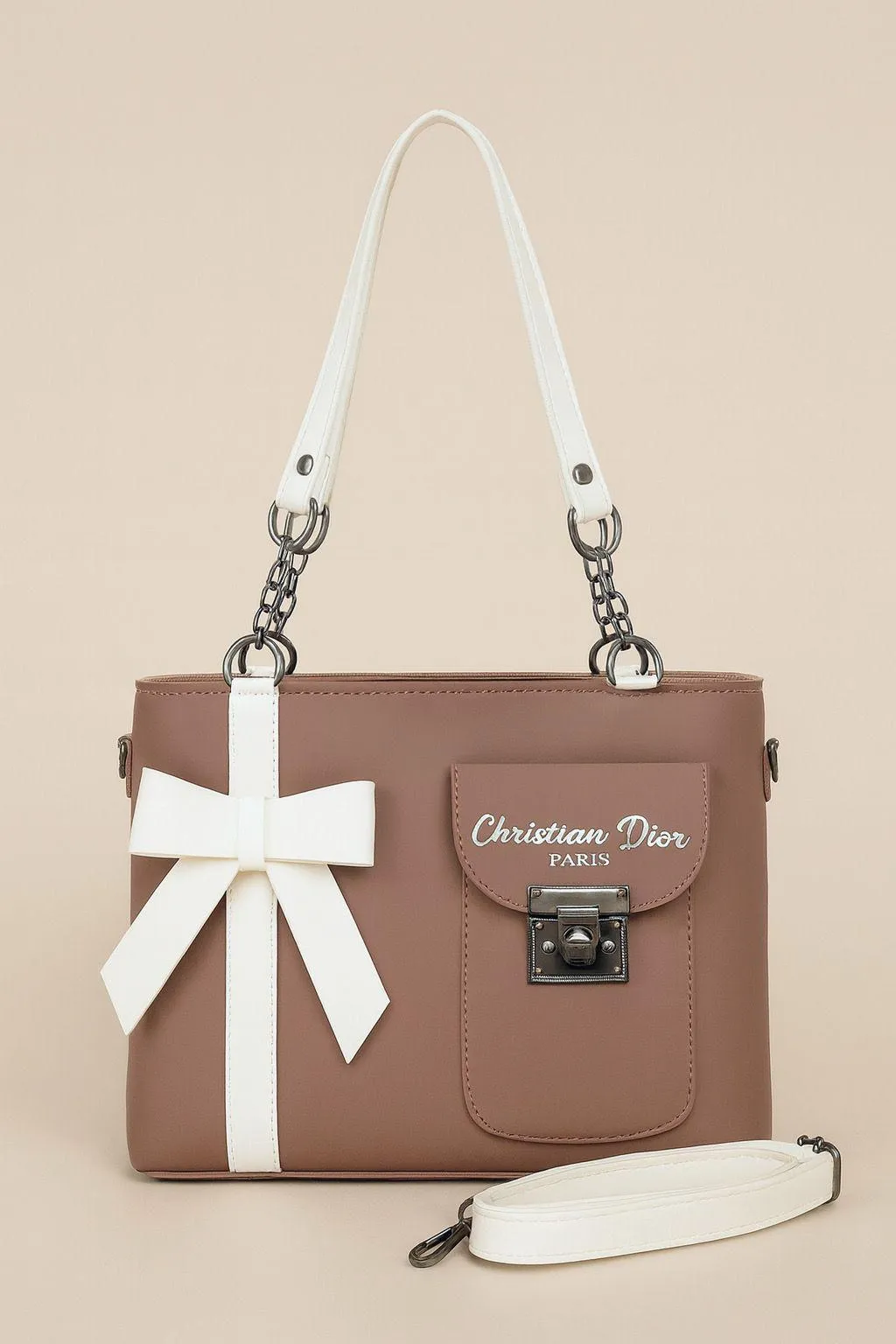 1598-37-684121-product-1 Women Stylish Bow Design Handbag with Chain Handle | Elegant Shoulder & Crossbody Bag - Image 1