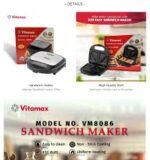 Vitmax Sandwich Maker VM8086 Price in Pakistan – 750W Non Stick Electric Sandwich Toaster | ALTUTAN - Image 4