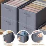 Storage Bag 6 Pockets 6 Grids Washable Wardrobe Clothes Organizer – Foldable Jeans Compartment Drawer Mesh Storage Box - Image 2