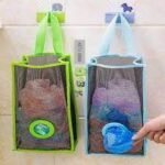 Plastic Shopping Bag Holder – Wall Mounted Garbage Bag Holder & Kitchen Hanging Storage Basket Organizer - Image 2