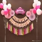 Happy Birthday Cards Banner Set – Pink, Black & White Birthday Decoration Banner for Party Decor