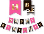 Happy Birthday Cards Banner Set – Pink, Black & White Birthday Decoration Banner for Party Decor - Image 3