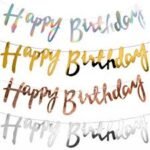 Happy Birthday Bunting Banners Black, Golden, Silver, Rose Gold & Dark Blue – Premium Birthday Decoration Supplies - Image 2