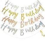 Happy Birthday Bunting Banners Black, Golden, Silver, Rose Gold & Dark Blue – Premium Birthday Decoration Supplies - Image 4