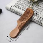 Wooden Hair Comb with Handle 100% Organic – Natural Peach Wood Brush | Altutan - Image 5