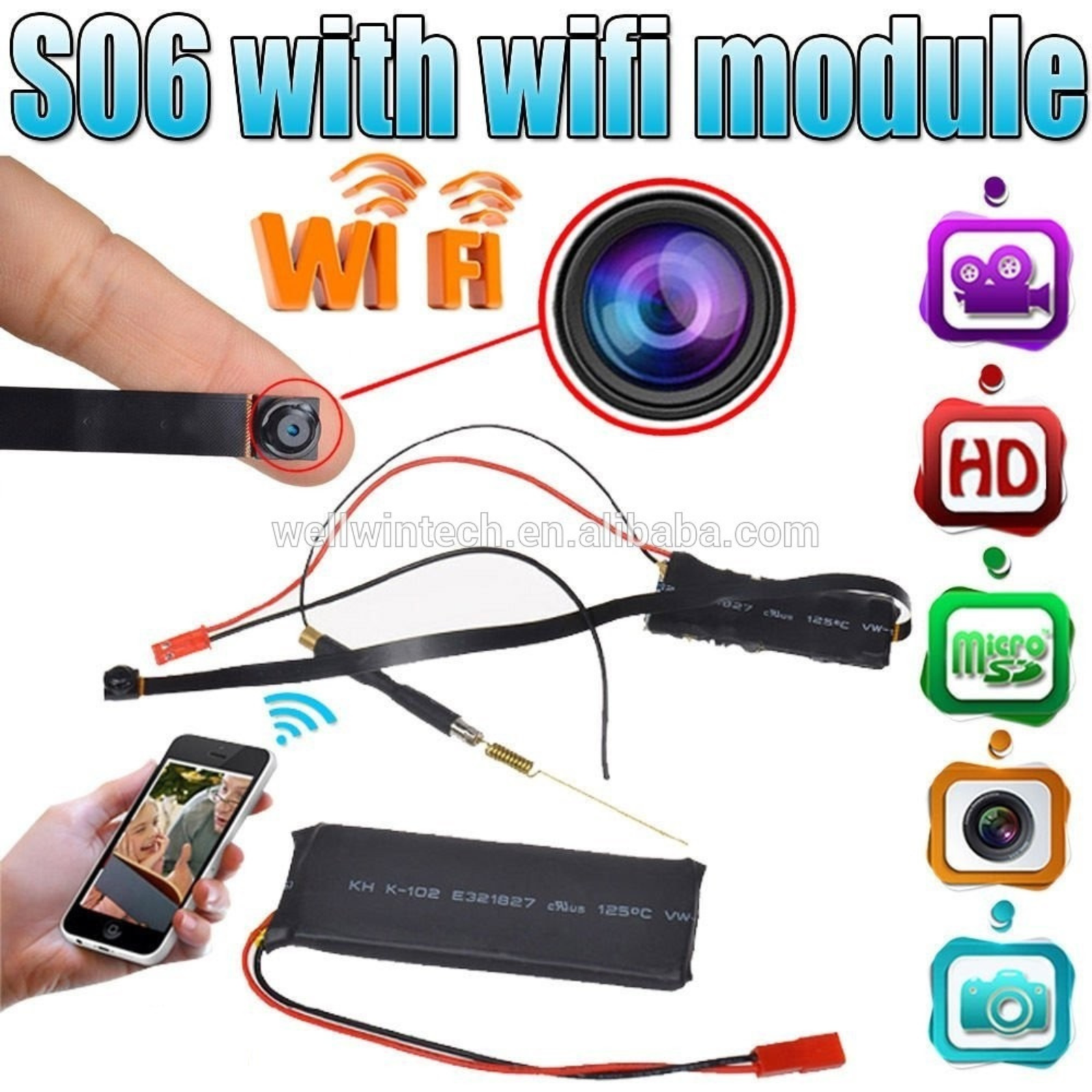 Untitled design (20) S06 WiFi Spy Camera Module – HD Mini Hidden Camera with Mobile View | Altutan - Image 1
