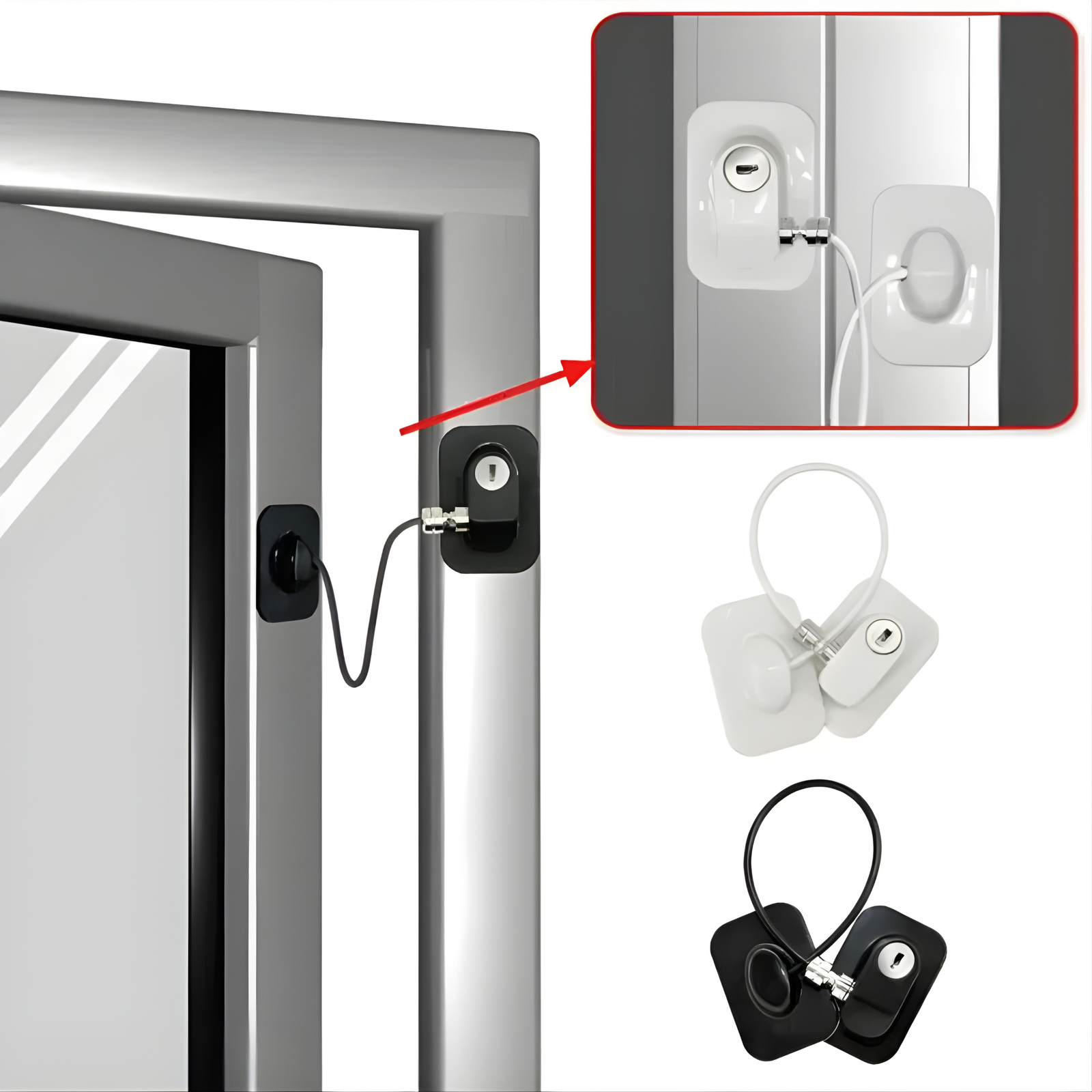 Untitled design (50) Window Safety Lock Cable Lock Child Proof Door & Window Restrictor - Image 1