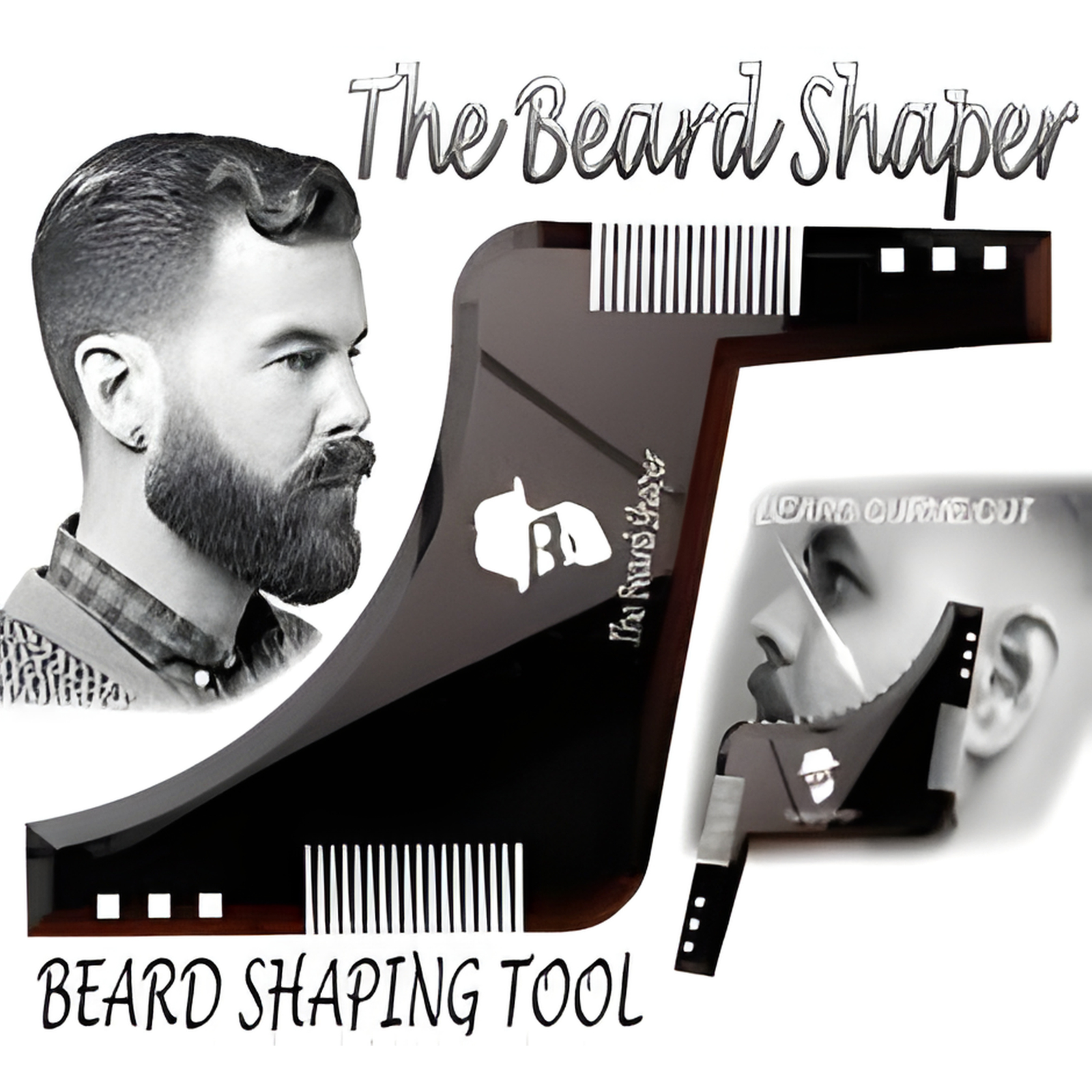 Untitled design (58) Men Beard Shaper Comb Goatee Styling Template Double Side Tool - Image 1
