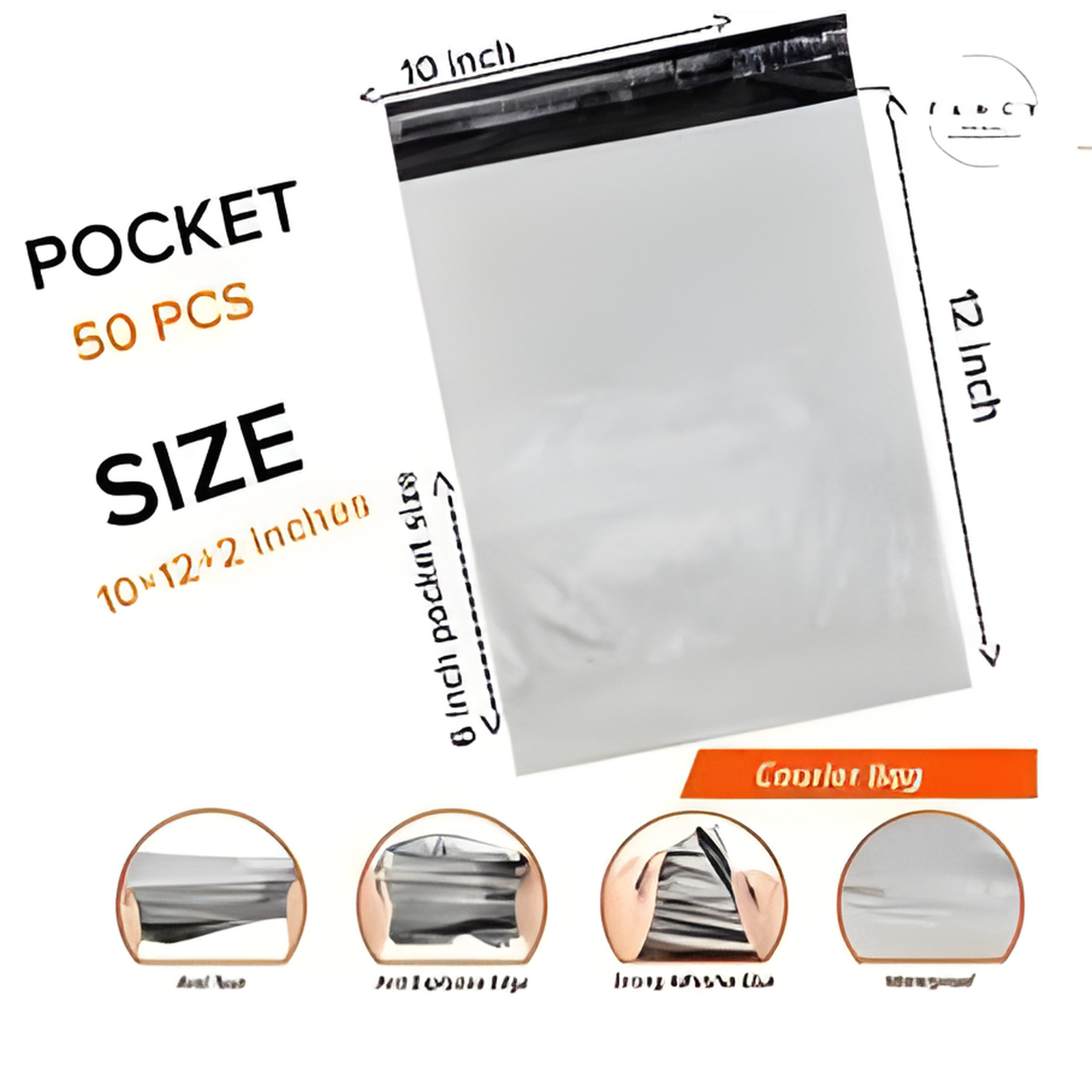Untitled design (61) Courier Flyer Bag 10x12 Inches 50 Pcs with Pocket Waterproof Shipping Bags - Image 1