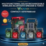 Solar Rechargeable Bluetooth Speaker with LED Torch & FM Radio