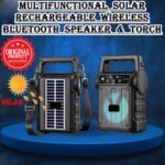 Solar Rechargeable Bluetooth Speaker with LED Torch & FM Radio - Image 3