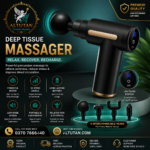 Massage Gun 5 in 1 Multifunctional Electric Full Body Massage Equipment Set for Deep Tissue Relief & Full Body Relaxation 6 Speeds with 4 Massage Heads Pysiotherapy Massager Gun