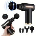 Massage Gun 5 in 1 Multifunctional Electric Full Body Massage Equipment Set for Deep Tissue Relief & Full Body Relaxation 6 Speeds with 4 Massage Heads Pysiotherapy Massager Gun - Image 4