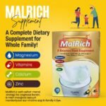 MalRich Balanced Food Supplement Powder Vanilla 200g – Multivitamin, Calcium, Magnesium & Zinc Nutrition Drink | Altutan
