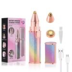 2 in 1 Eyebrow Trimmer & Facial Hair Remover for Women | USB Rechargeable Beauty Shaver | Altutan Pakistan - Image 2