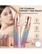 Buy 2 in 1 USB Rechargeable Eyebrow Trimmer & Facial Hair Remover for Women Online in Pakistan | Portable Hair Removal Device | Altutan - Image 4